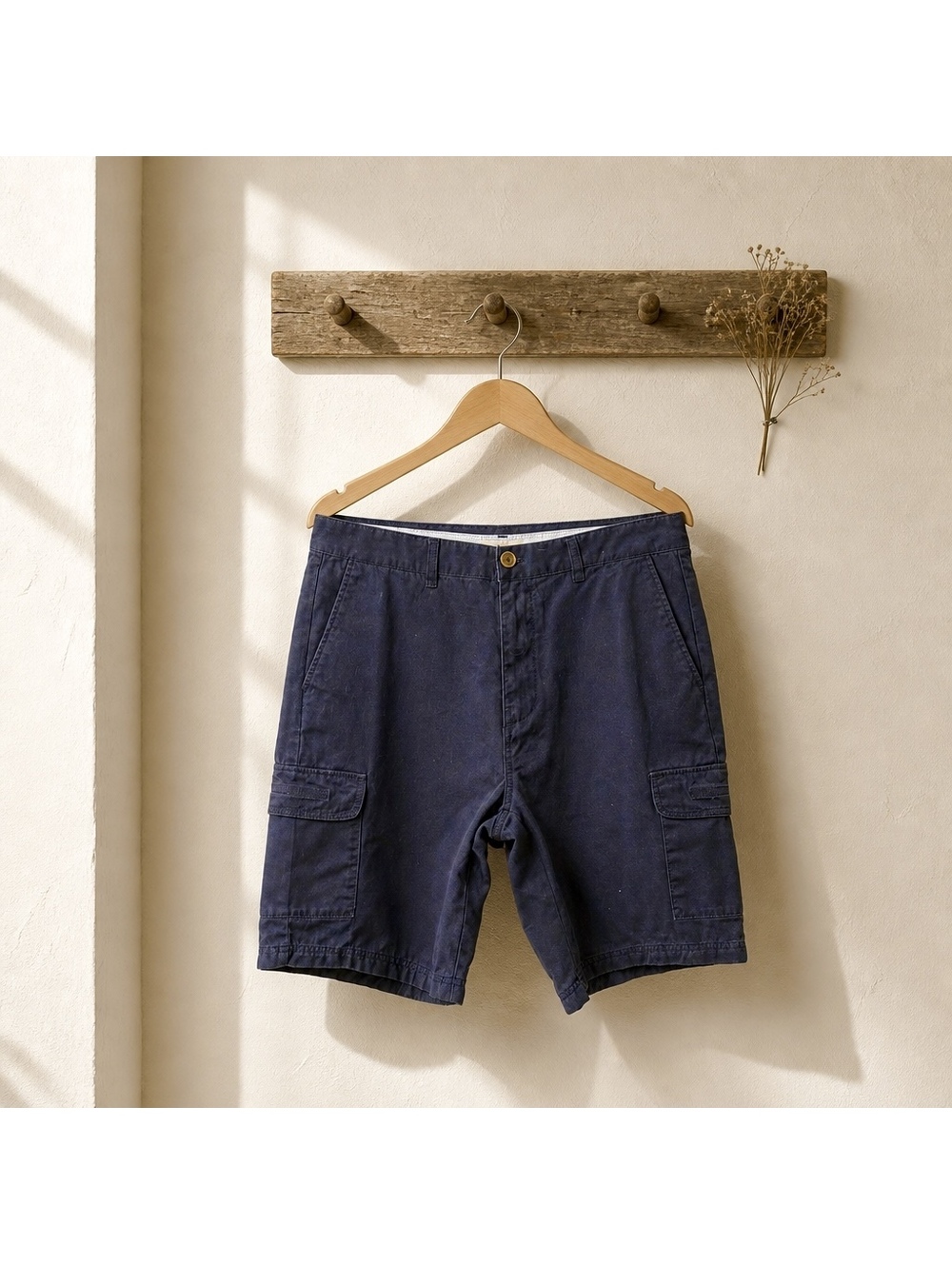 Weatherproof Vintage Cargo Flat-Front Utility Shorts Navy Blue